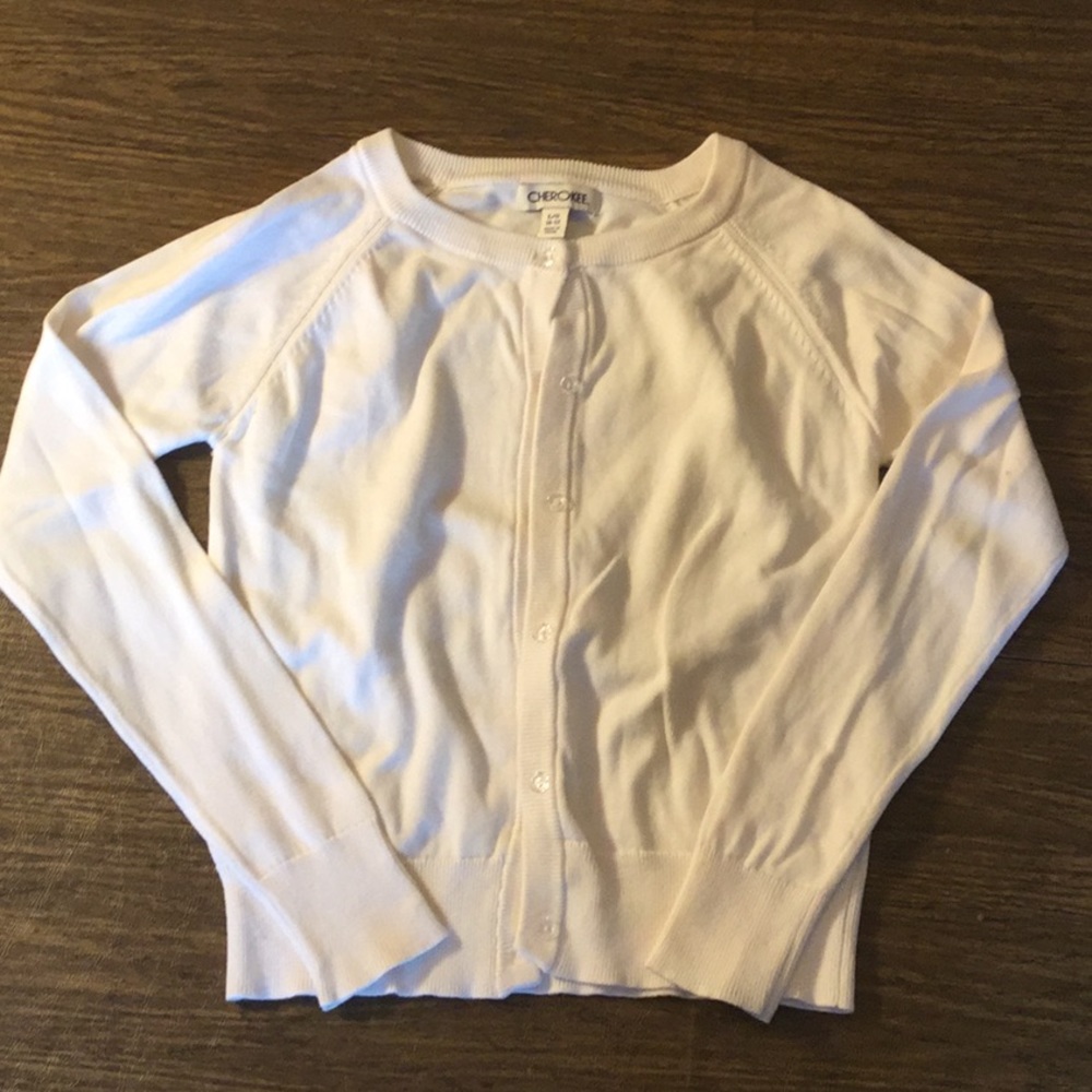 Cream colored girls cardigan sweater